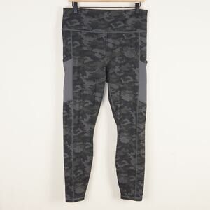 Fabletics On The Go Powerhold High Waisted Charcoal Camo Leggings Sz XL